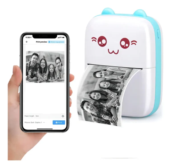 Mini Impresora Térmica Bluetooth Recargable Portátil Rosa Color Rosa Chicle West MP-02